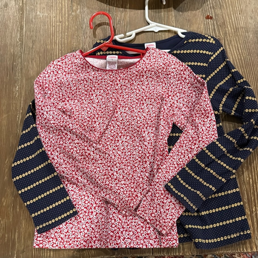 Gymboree Set of Two cotton floral long Sleeve Tops Size 7